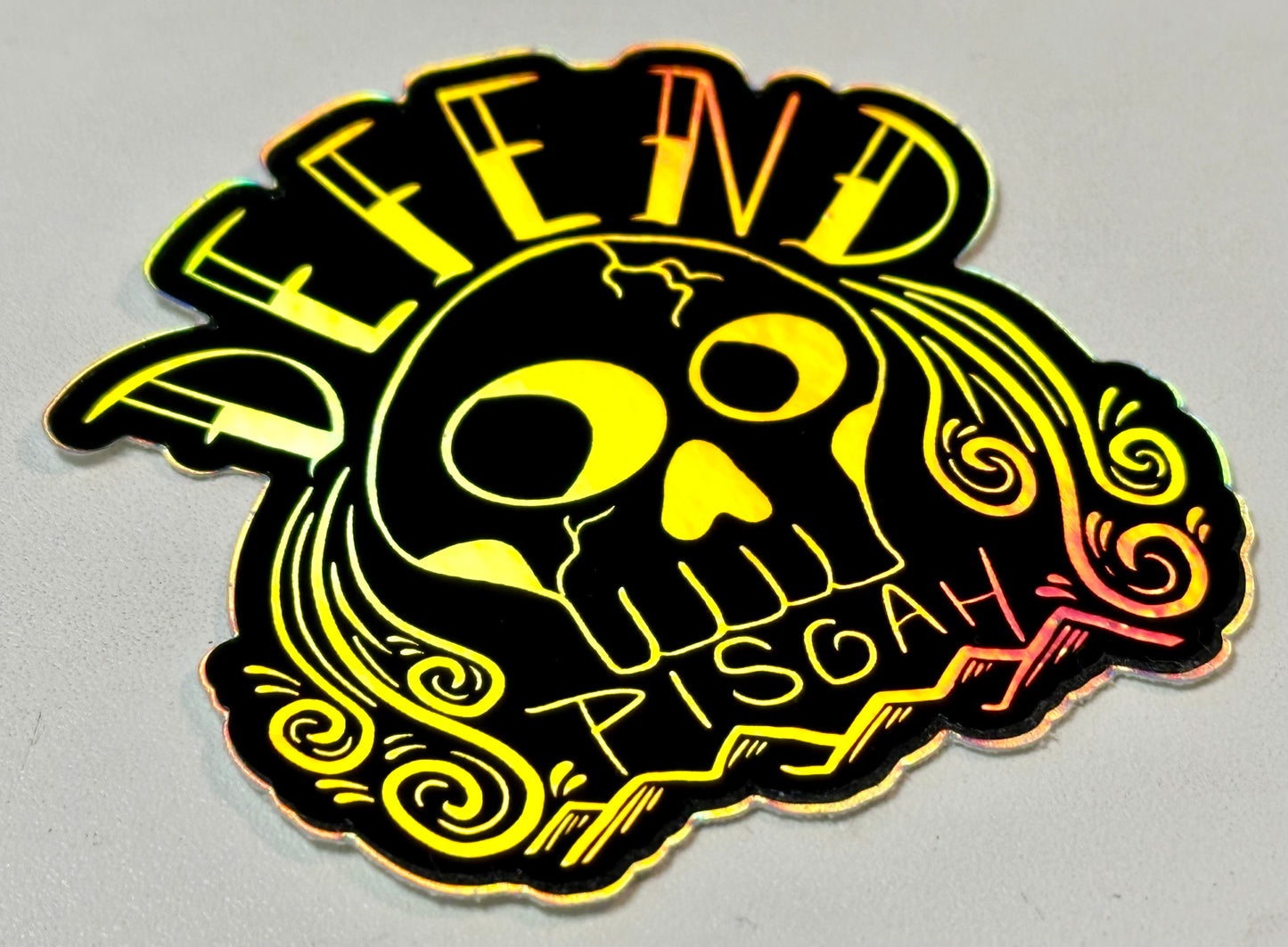 Pisgah Fall Skull hologram sticker