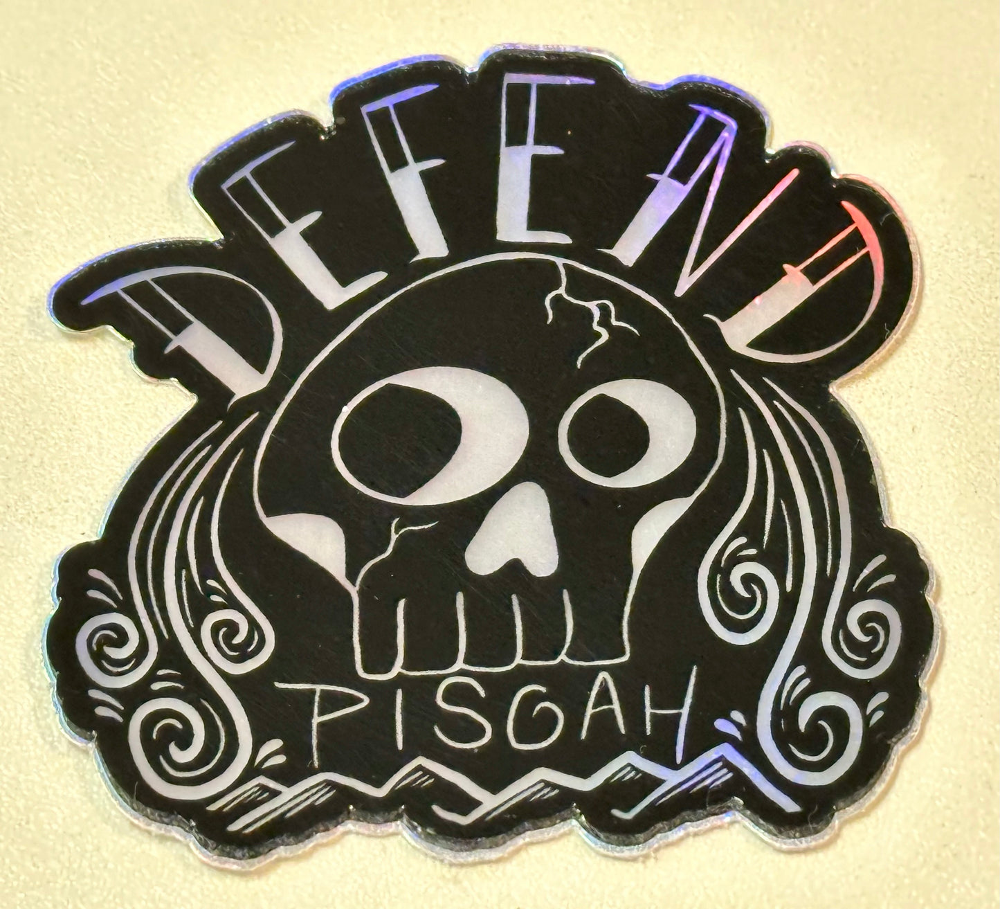 Pisgah Fall Skull hologram sticker