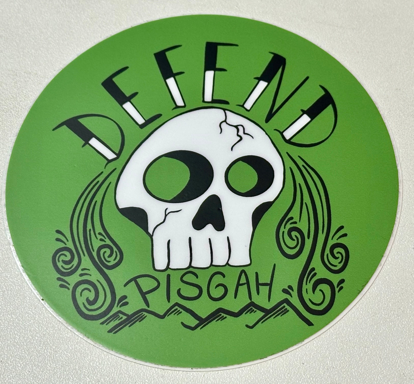 Pisgah Fall Skull green sticker