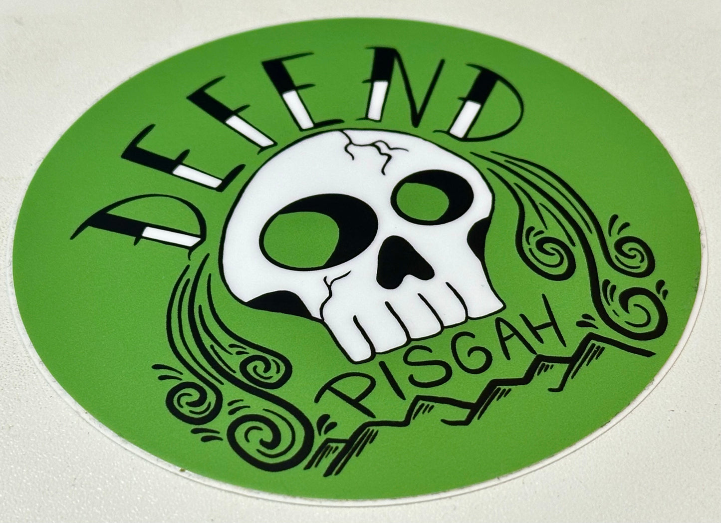 Pisgah Fall Skull green sticker